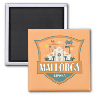 Mallorca Spain Travel Retro Badge Magnet