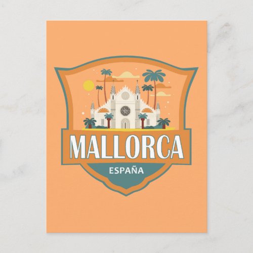 Mallorca Spain Travel Retro Badge Postcard