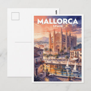 Mallorca Spain Vintage Travel Postcard