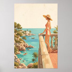Mallorca Spain Vintage Travel Spanish Coast Poster