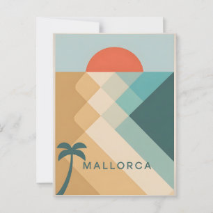 Mallorca vintage abstract postcard