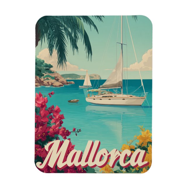 Mallorca vintage magnet (Vertical)