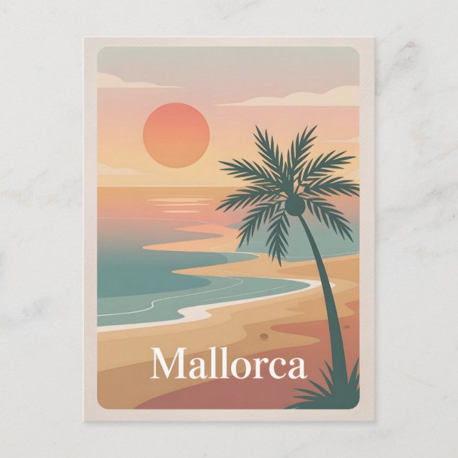 Mallorca vintage minimalistic postcard (Front)