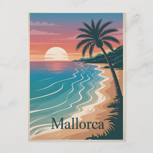 Mallorca vintage minimalistic postcard (Front)