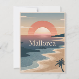 Mallorca vintage minimalistic postcard