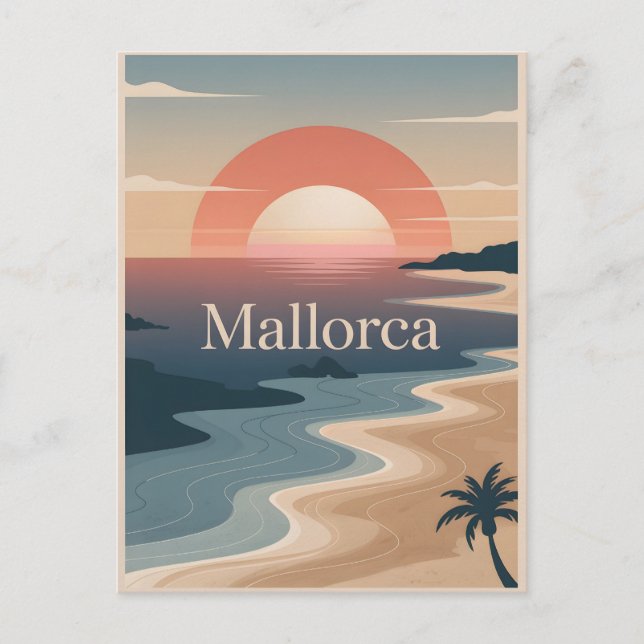 Mallorca vintage minimalistic postcard (Front)