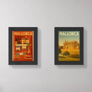 Mallorca Vintage Retro Wine Chorizo Cathedral Set