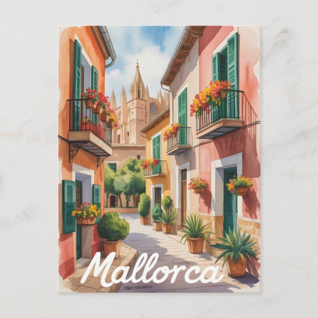 Mallorca watercolor postcard (Front)