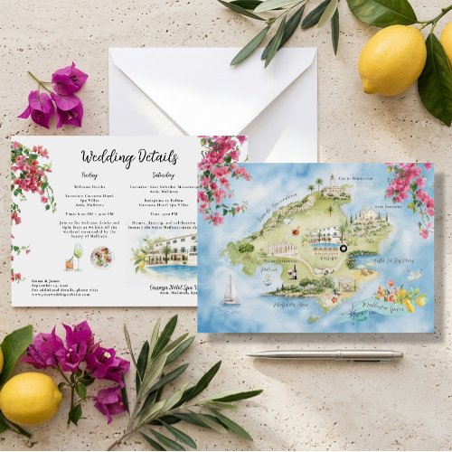Mallorca Wedding Weekend Map | Spain Itinerary