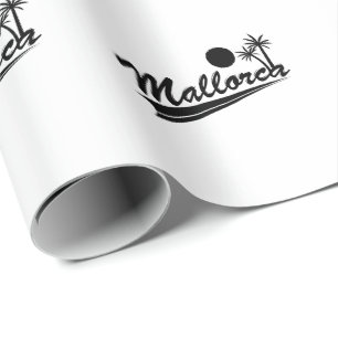 Mallorca with palm trees wrapping paper