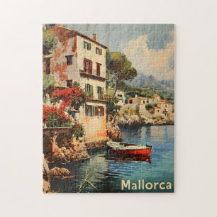 Mallorcan Coastal Charm Vintage Postcard Jigsaw Puzzle