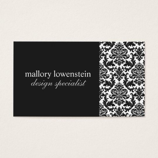 Mallory #2 Chic Black Damask Business Card