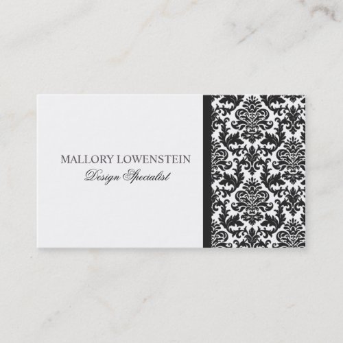 Mallory #3 Chic Black Damask Business Card