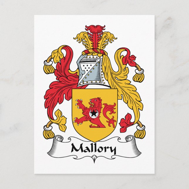 Mallory Family Crest Postcard (Front)