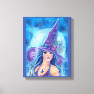 Mallory Halloween witch art by Renee Lavoie Canvas Print
