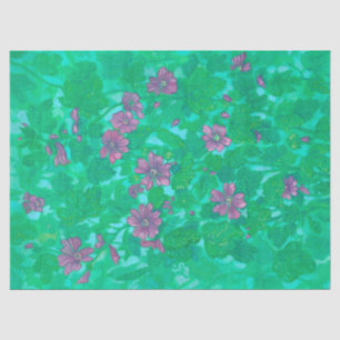 Mallow Bloom, Malva Flowers Summer Floral Painting Tissue Paper