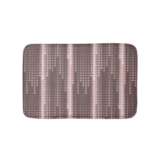 Mallow Gray Rose Gold polka dots matrix Bath Mat (Front)