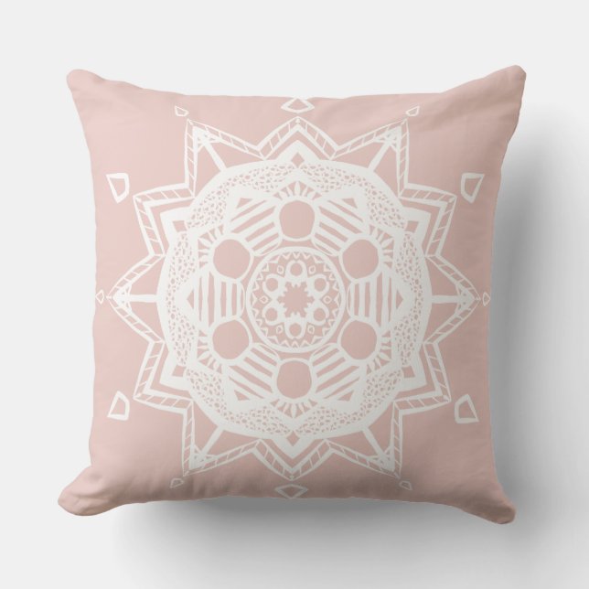 Mallow Mandala Outdoor Pillow (Front)