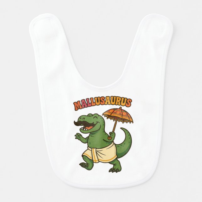 mallusaurus baby dino kerala bib (Front)