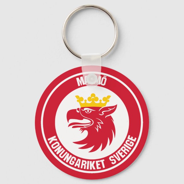 Malmö Round Emblem Keychain (Front)