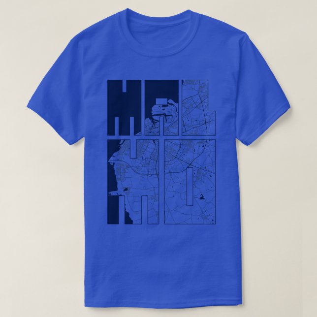 Malmo Scania Sweden City Map Typography Coastal T-Shirt (Design Front)