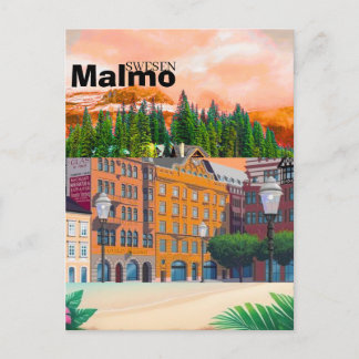 Malmo Sweden Travel Print, Sweden Travel Wall Art, Postcard