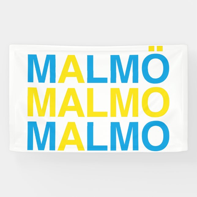 Malmo Swedish Flag Banner (Horizontal)