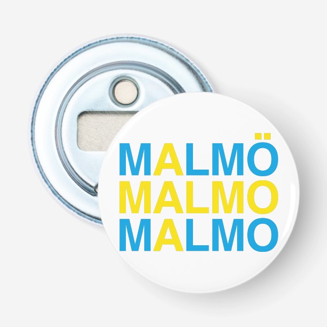 Malmo Swedish Flag Bottle Opener (Front)