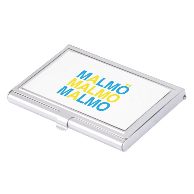 Malmo Swedish Flag Business Card Case (Front)