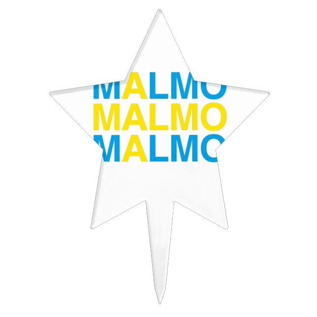 Malmo Swedish Flag Cake Topper (Front)