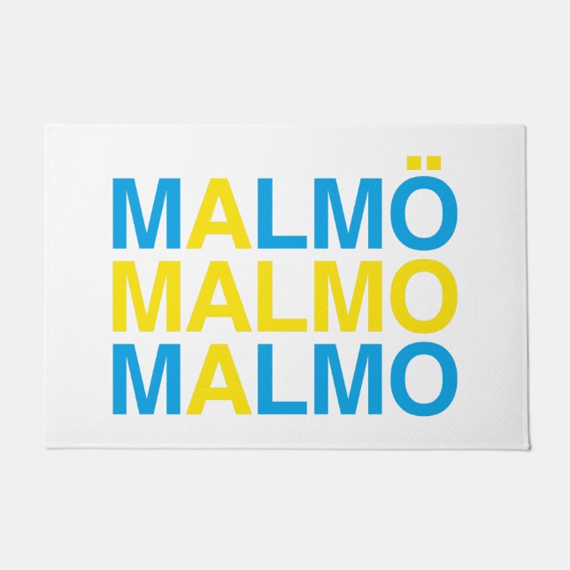 Malmo Swedish Flag Doormat (Front)