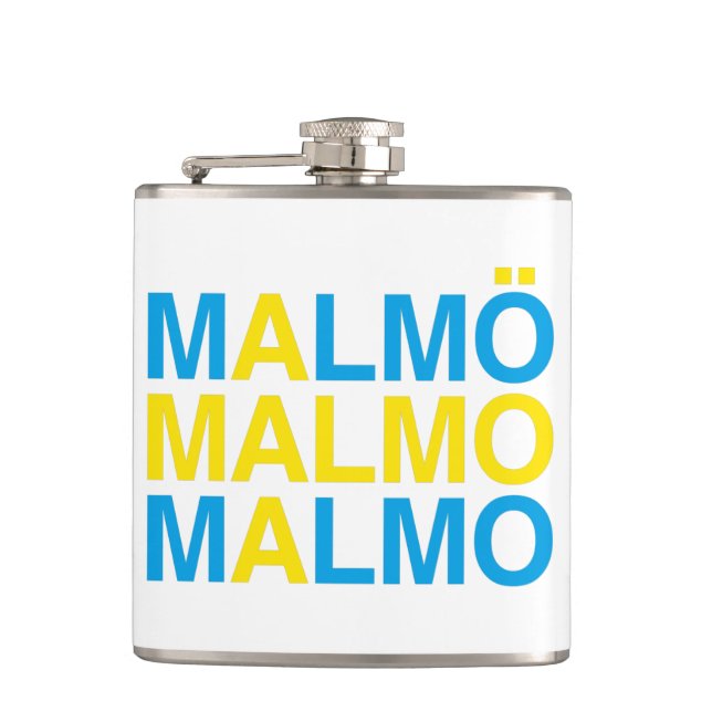 Malmo Swedish Flag Flask (Front)