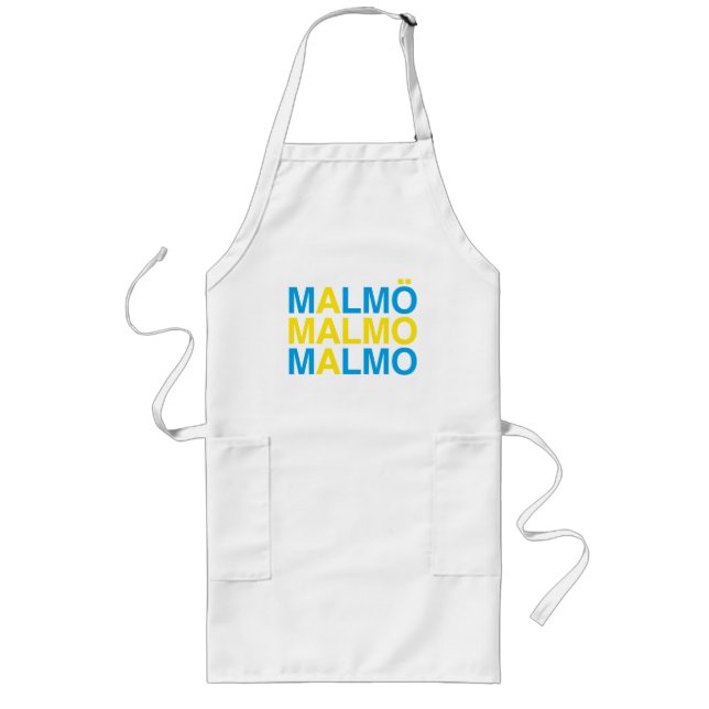 Malmo Swedish Flag Long Apron (Front)