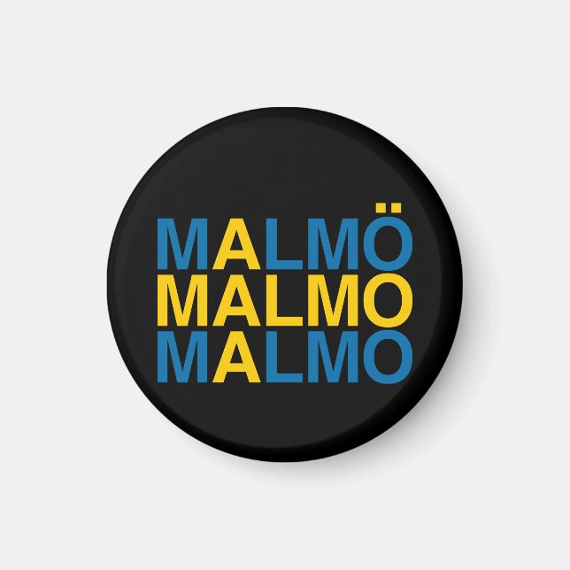 Malmo Swedish Flag Magnet (Front)