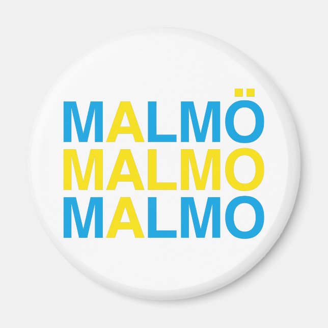 Malmo Swedish Flag Magnet (Front)