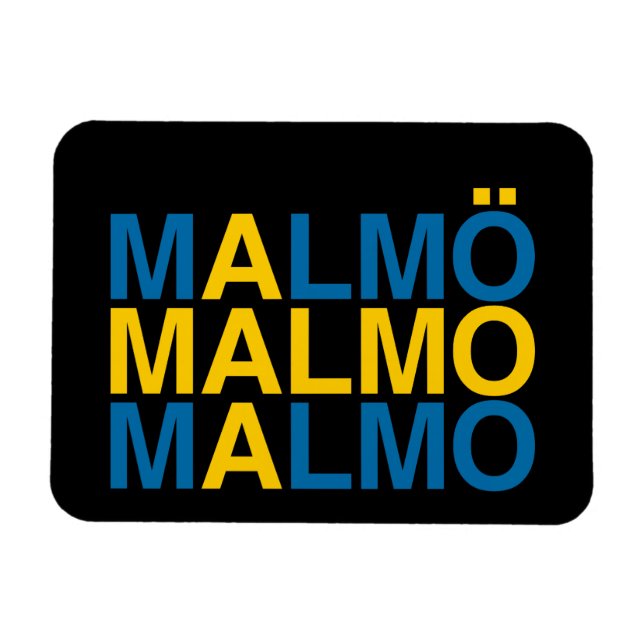 Malmo Swedish Flag Magnet (Horizontal)