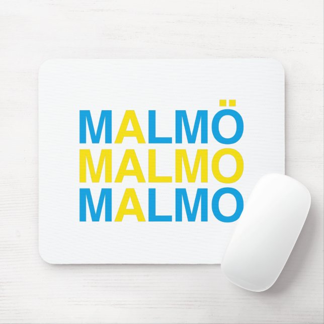 Malmo Swedish Flag Mouse Pad (With Mouse)