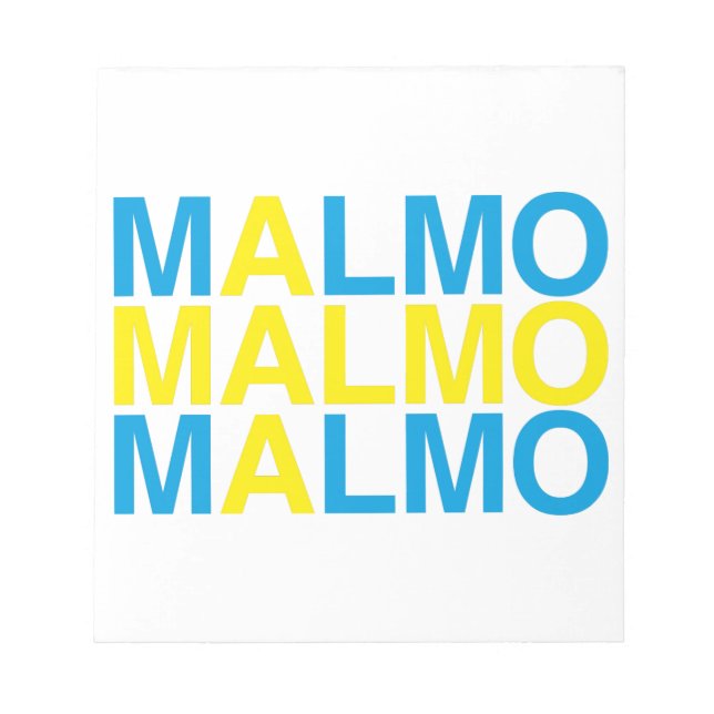 Malmo Swedish Flag Notepad (Front)