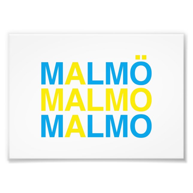 Malmo Swedish Flag Photo Print (Front)