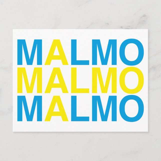 Malmo Swedish Flag Postcard (Front)