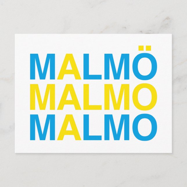 Malmo Swedish Flag Postcard (Front)