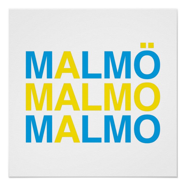 Malmo Swedish Flag Poster (Front)