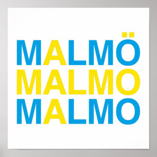 Malmo Swedish Flag Poster