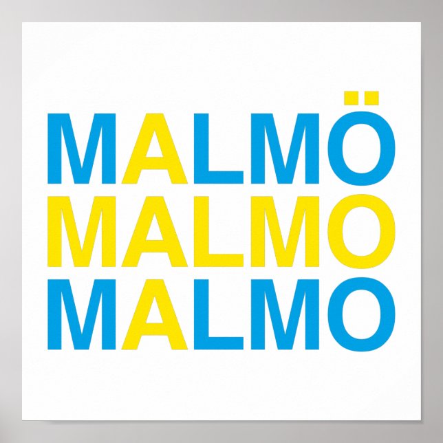 Malmo Swedish Flag Poster (Front)
