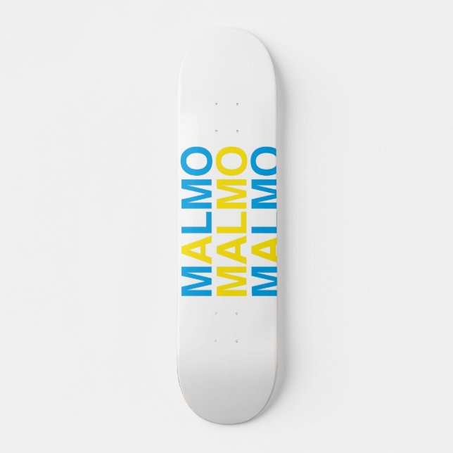 Malmo Swedish Flag Skateboard (Front)