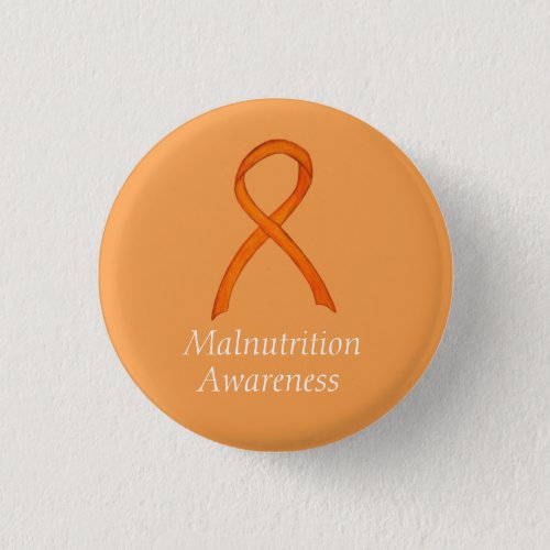 Malnutrition Orange Awareness Ribbon Custom Pin