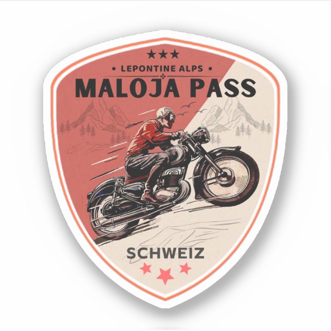 Maloja Pass swiss–alps motorcycle tour Sticker (Front)