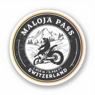 Maloja Pass swiss–alps motorcycle tour Sticker
