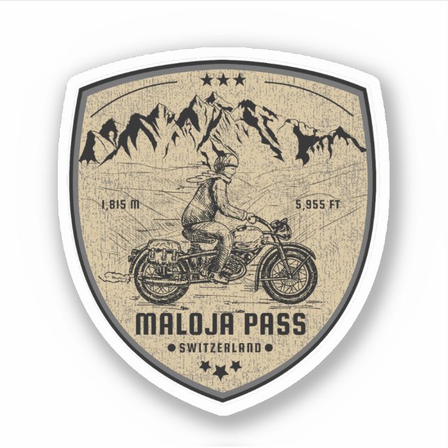 Maloja Pass swiss–alps motorcycle tour Sticker (Front)