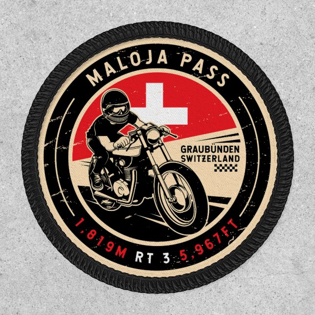 Maloja Pass | Switzerland | Motorcycle Patch (Front)